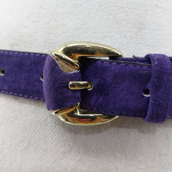 Milor Purple Suede Vintage 80s 90s Belt Genuine Leather M/L - Picture 12 of 14